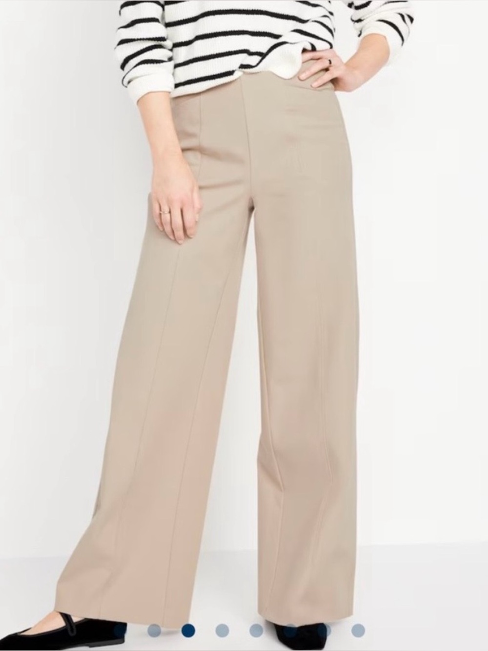 Old Navy High-Waisted Pull-On Pixie Wide-Leg Pants Tan Womens XL‎ NWT